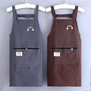 ผ้ากันเปื้อน ผ้าฝ้ายแท้ แขนยาว กันน้ํา แบบลบได้ แฟชั่นสําหรั…