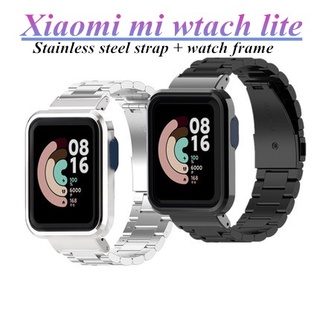 สายนาฬิกาข้อมือ สเตนเลส โลหะ แบบเปลี่ยน สําหรับ Xiaomi Mi Watch Lite Redmi Watch