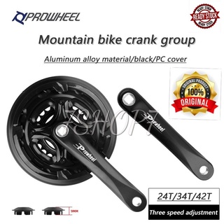 Prowheel ProWheel ชุดข้อเหวี่ยงจักรยาน 7 8 9 ความเร็ว 28 38 48T 170 มม. สําหรับรถจักรยานเสือภูเขา