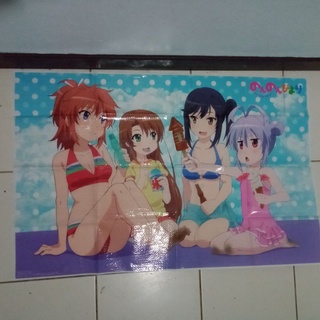 ลิขสิทธิ์แท้ เสื่อ โปสเตอร์ สาวใสหัวใจบ้านทุ่ง Non Non Biyori Anime Cartoon Japan