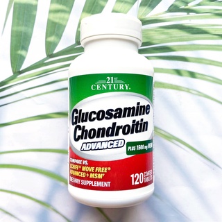 (21st Century®) Glucosamine Chondroitin Advanced plus 1500 mg MSM 120 Coated Tablets บำรุงข้อเข่า และข้อต่อ