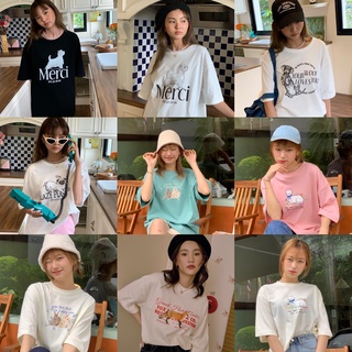 พร้อมส่ง! stylist_shop | top741 Animal Series Tee Oversize Kitten Not Kitchen / Kitten Me Dalmatian