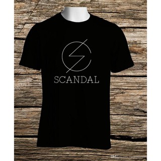 T-shirt  เสื้อยืดผู้ชายสีเหลืองลายโลโก้ ScandalS-5XL