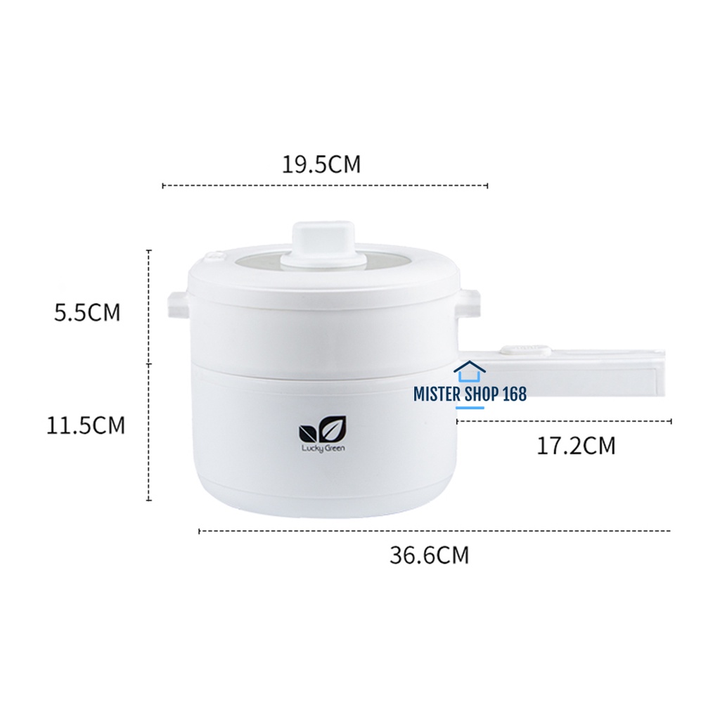 หม้อไฟฟ้า Lucky Green หม้อไฟฟ้า 2L หม้อไฟฟ้าเอกประสงค์ ขนาดพกพาสะดวก