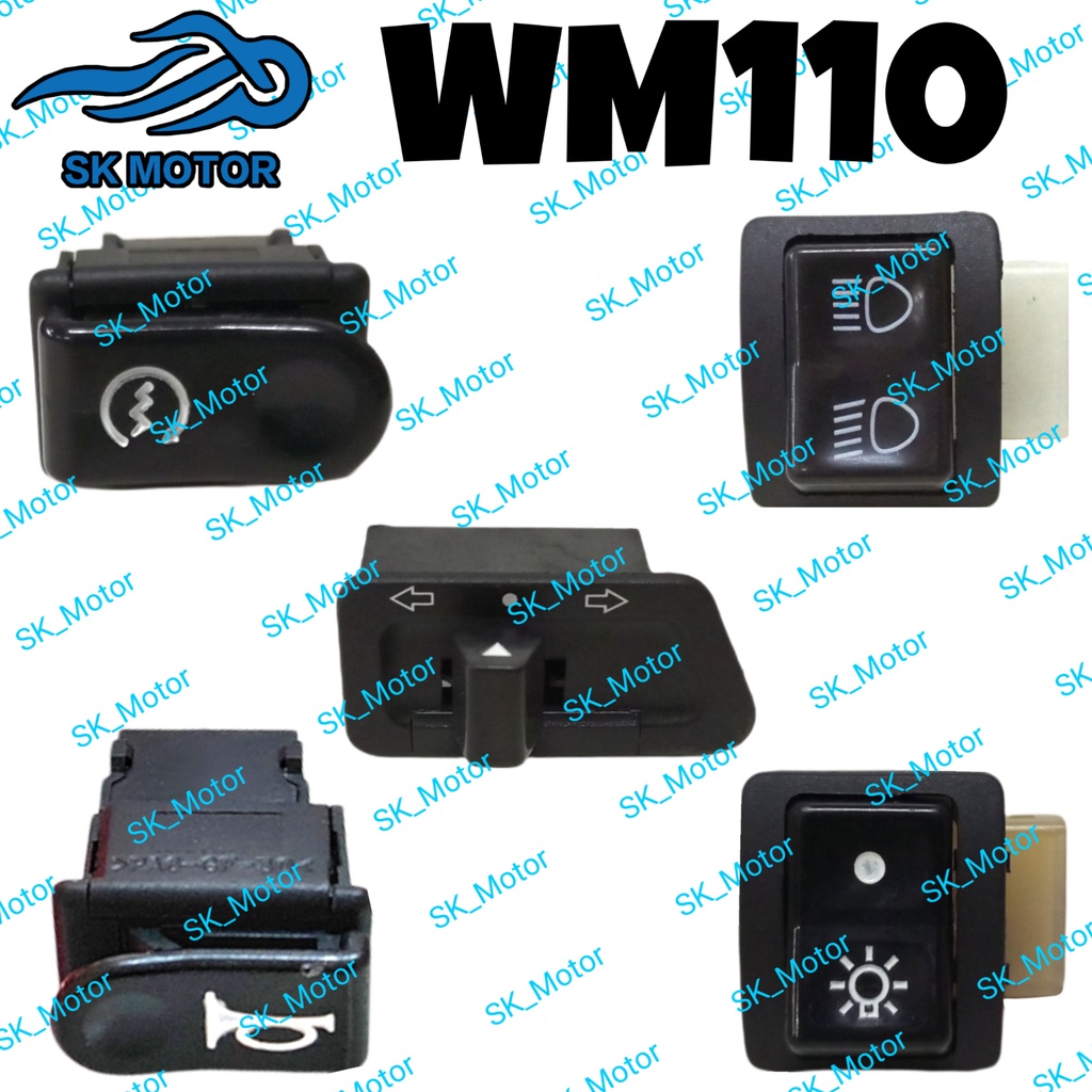 WMOTO WM110 WM 110 ปุ่ม Starter Horn Hi สัญญาณต่ําฝาครอบสวิทช์ / Butang Lampu โคมไฟ Suis Kaver W MOT
