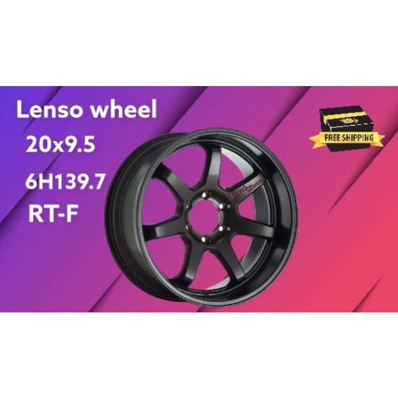 ล้อแม็ก Lenso RT-F 20x9.5 6H139.7 พร้อมส่งฟรี (สีดำด้าน) โล๊ะสต๊อค
