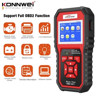 เครื่องสแกนเนอร์วินิจฉัยอัตโนมัติ OBD 2 OBD2 KONNWEI KW850 Full ODB2 รองรับ ODB 2 หลายภาษา 2020