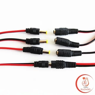 ตัวผู้ ตัวเมีย เชื่อมต่อ อุปกรณ์ แจ๊คเสียบ DC 5.5*2.1 mm ซ็อกเก็ตปลั๊กแจ็คเสียบสายเคเบิล 12 โวลต์ Pure copper core plug