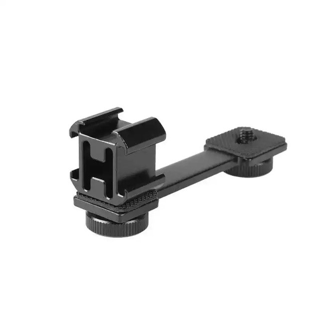 Triple Hot Shoe Mount Adapter Microphone Extension Bar for Zhiyun Smooth 4 Osmo Pocket Gimbal Access