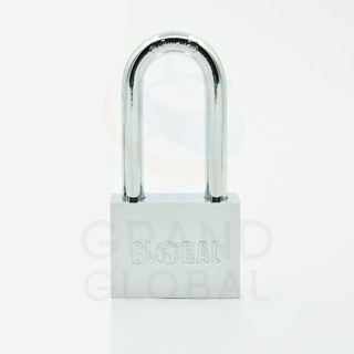 Key pad lock แม่กุญแจ กุญแจคล้อง กุญแจ 40มม. คอยาว ระบบ ลูกปืน ชุบ โครเมี่ยม สีเงิน เงา
