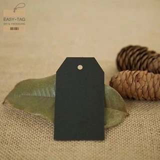 ป้ายแท็กเปล่าสี่เหลี่ยมตัดมุม (7x4cm) 1 แพ็ค =100 ชิ้น เป็นป้ายกระดาษใช้สำหรับห้อยสินค้า, บรรจุภัณฑ์