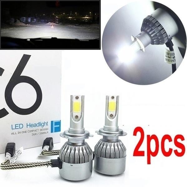 LEDหน้าLED1คู่รุ่นC6ขั้วH1 H3 H4 H13 H27 5202  9004  9012  C6 6000K /แสงสีขาว Car Headlight
