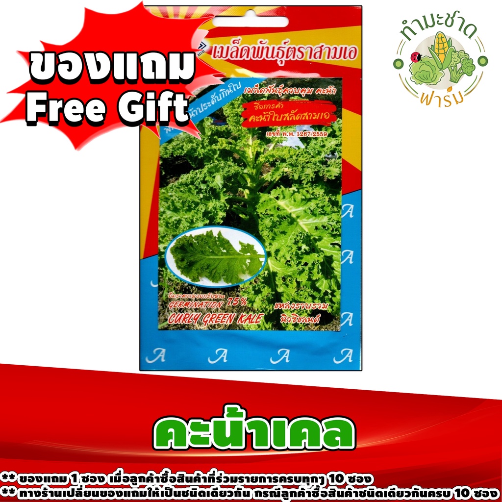 สินค้าของแถม Free Gift 1 ซอง เมื่อลูกค้าซื้อสินค้า เมล็ดพันธุ์ผักซอง 25 บาท ในร้านค้า ทำมะชาดฟาร์ม ครบทุกๆ 10 ซอง