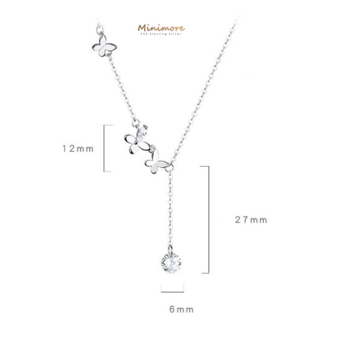 [NL109]🌟สร้อยคอเงินแท้ 92.5%🌟ประดับจี้ผีเสื้อเล็กๆน่ารัก มีใบรับประกัน/กล่องจิวเวอรี่ - รูปที่ 3