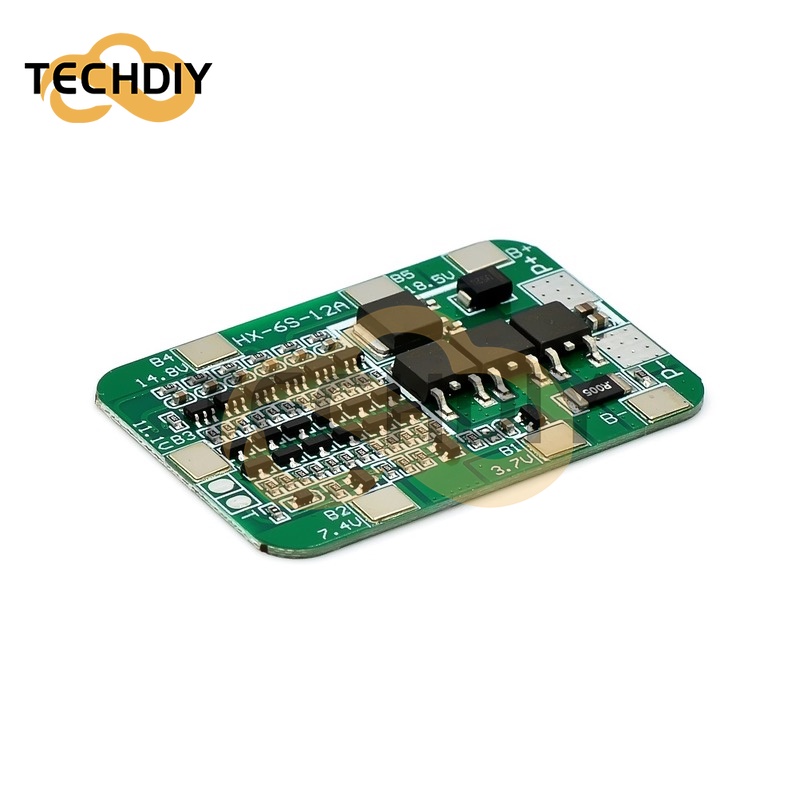 บอร์ดป้องกันแบตเตอรี่ลิเธียม 6S 15A 24V PCB BMS สําหรับโมดูลเซลล์แบตเตอรี่ลิเธียมลิเธียม 18650 6 แพ็