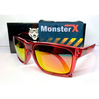 แว่นกันแดด MonsterX กรอบแดงใส เลนส์สีแดงทอง X2