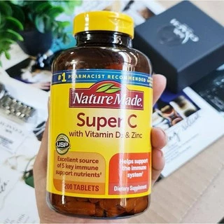 Nature Made Super C Exp.08/27(แพ็กเกตใหม่รูปแรกนะคะ)VitaminD + zinc Complex 200 Tablets