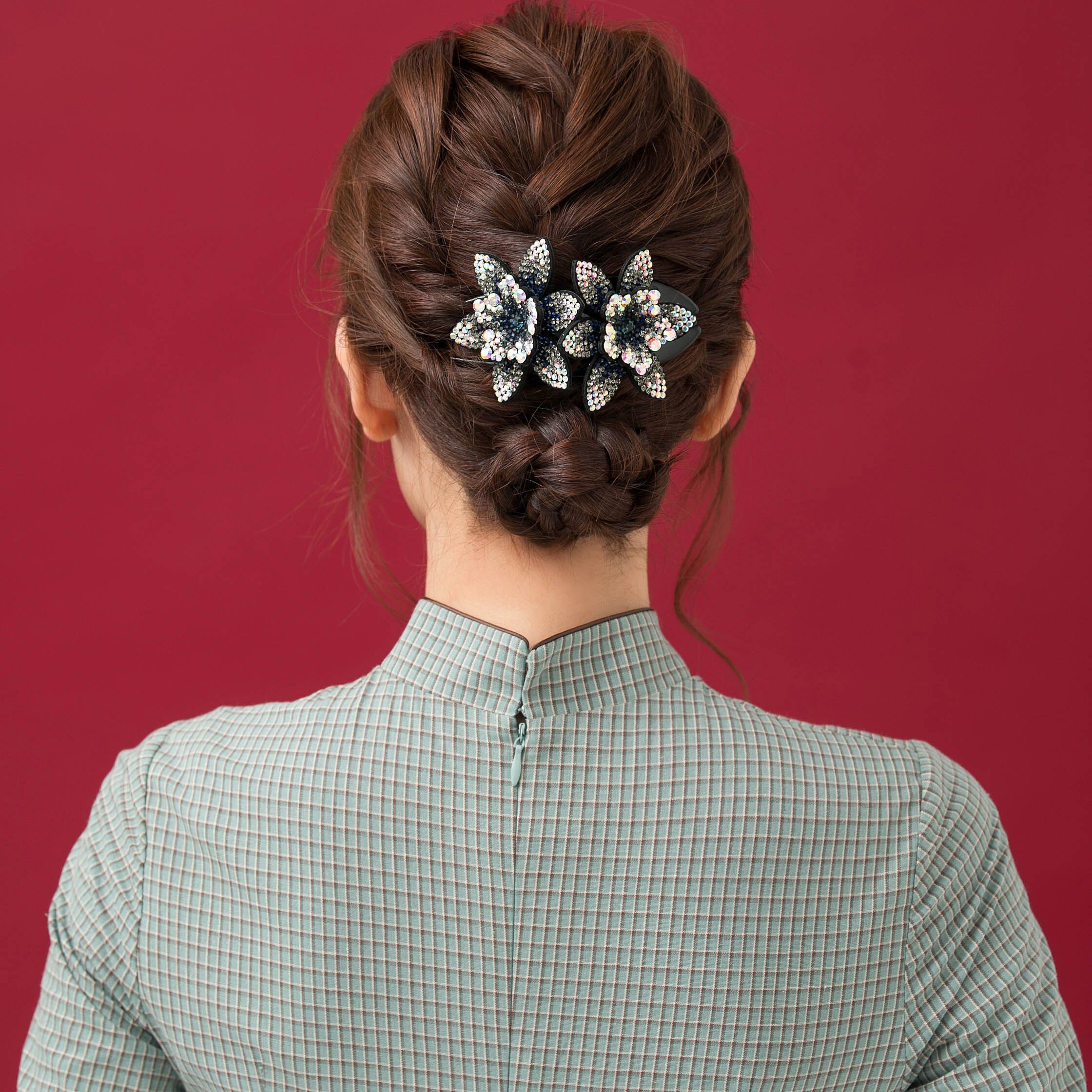 Korean Rhinestone Hairpin Women Hair Clips Female Elegant Duckbill Clip