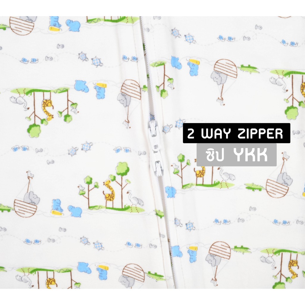 Zuper Mom ชุดหมีเด็กอ่อน ซิป รุ่น 2 WAY ZIPPER บอดี้สูทเด็กอ่อน ชุดเด็กแรกเกิด บอดี้สูทเปิดเท้า no.9016 - รูปที่ 3