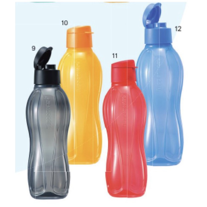 Tupperware Eco Bottle 1L 1l 1000ml 1liter eco botol สีดําสีเหลืองสีฟ้าสีแดง 水瓶1