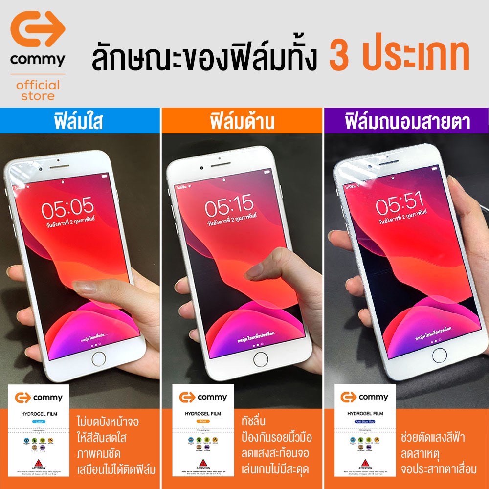 COMMY ฟิล์มไฮโดรเจล nubia Red Magic 7 / Red Magic 6 Pro / Redmagic 6R / Redmagic 6 / Redmagic 5S / Redmagic 5G #6