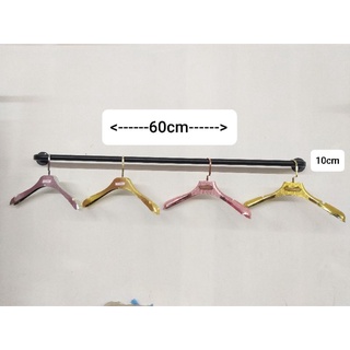 👍👍 ราวยึดผนัง เหล็กอบสีดำอย่างดี 👍👍 # ราวกลม 60 cm (ของจริงแข็งแรงตรงปก)