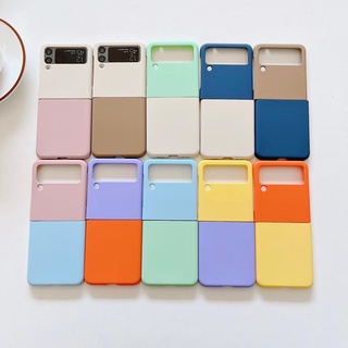 เคสโทรศัพท์มือถือ สีตัดกัน แฟชั่น สําหรับ Samsung Z Flip4 Z Flip3