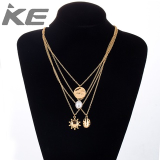 Jewelry Popular alloy geometric disc pearl multi-necklace for women for girls for women low pr