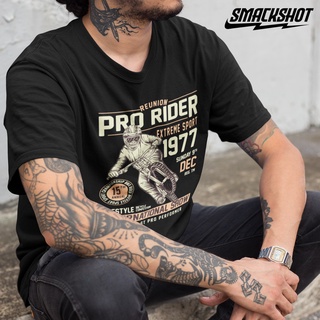 Smackshot เสื้อยืด คอกลม cotton 100% ลาย PRO RIDER ผ้านุ่ม ใส่แล้วไม่ย้วย คุณภาพส่งออก เสื้อวินเทจ พร้อมส่ง