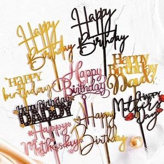 ป้ายวันเกิด ป้ายปักเค้กอะคริลิค ป้ายhappy birthday