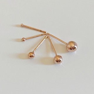 A.piece ต่างหูเงินแท้ [all silver 925]  Dot Earrings - Rosegold