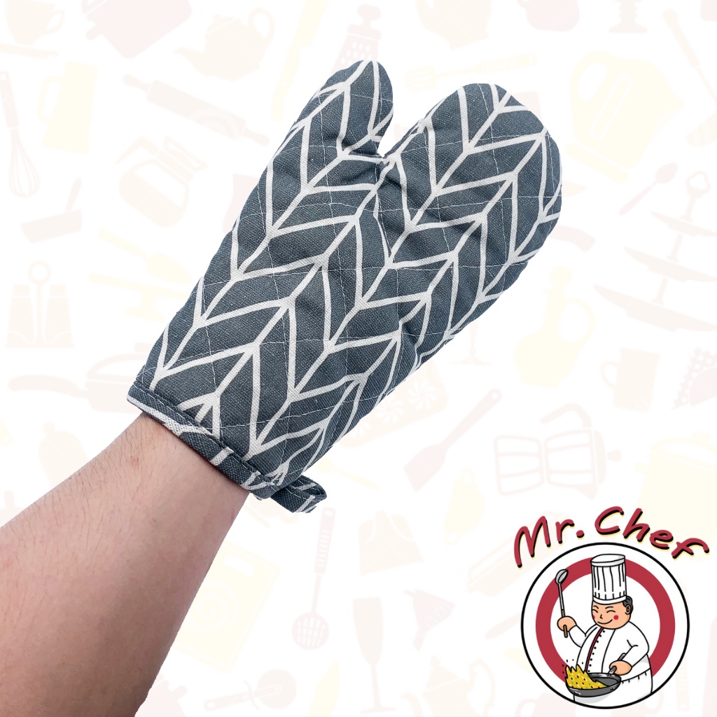 Mr.Chef [พร้อมส่ง] ถุงมือกันความร้อน สำหรับทำอาหาร ใช้กับไมโครเวฟ หรือเตาอบ ผลิตจากผ้าฝ้ายและผ้าลินิน
