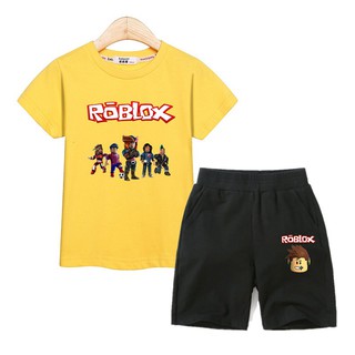 Roblox เสื้อยืดเด็ก+ กางเกงขาสั้นเด็ก boys clothes print costume kids set