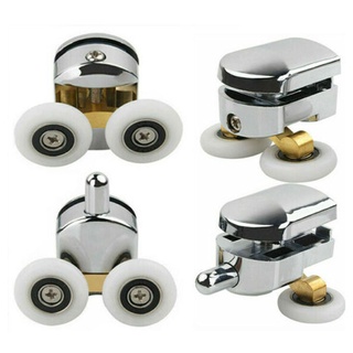  4 spring-loaded rollers for shower room doors (silver wheels with a diameter of 23mm and a thickness of 5mm)