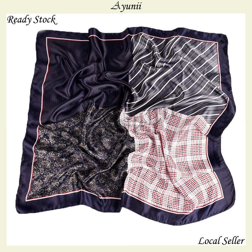 Ayunii Tudung Hijab Bawal Satin Scarf 90cm x 90cm (P492, P496)