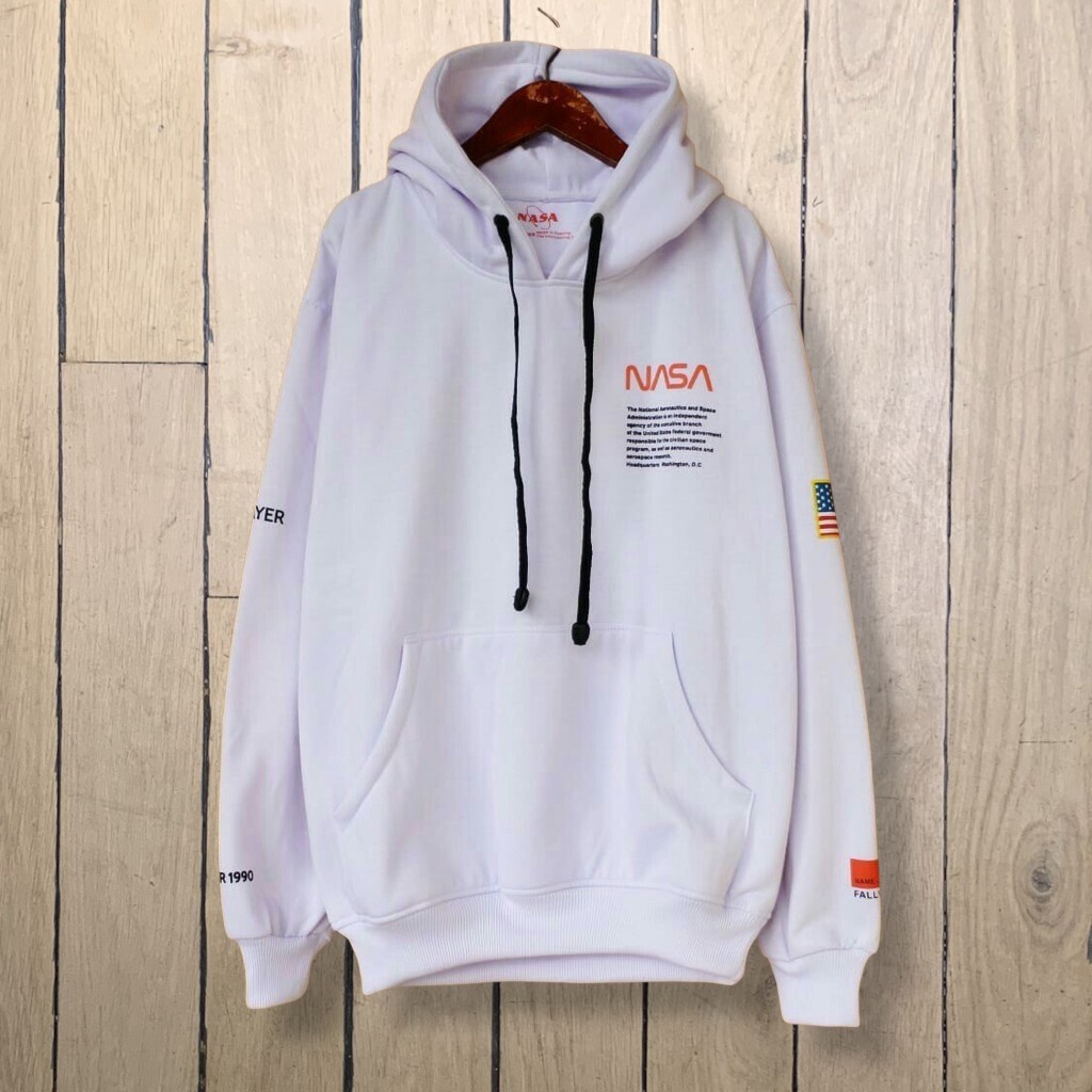 ใหม่ล่าสุด NASA HOODIE JACKET สําหรับผู้ชายและผู้หญิง / ขายดีที่สุด NASA HOODIE SWETER UNISEX ดีที่ส