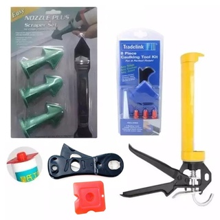 ชุดเครื่องมือสำหรับงานยิงกาว ด้ามปาด มีด คัตเตอร์ จุก ปืนกาว Caulking Tools Set