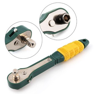 Mini 1/4 Head Screwdriver Pole 6.35mm Inner Hexagon Ratchet Socket Wrench with Dual-head Home Tool Accessory