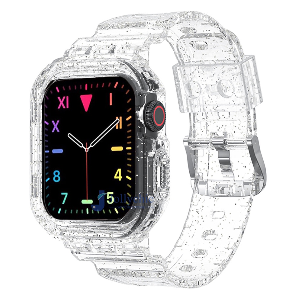 สายนาฬิกาข้อมือซิลิโคนใส สําหรับ Apple Watch series 7 6 SE 5 4 iwatch 40 มม. 44 มม. 41 มม. 45 มม.