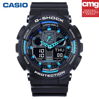 Casio watch G-SHOCK แท้100% รุ่นGA-100-1A2 นาฬิกาข้อมือชาย ของแท้💯%จัดส่งพร้อมกล่องคู่มือใบประกันศูนย์CMG 1ปี💯%กันน้ำ