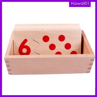 [Hawal] ของเล่นไม้ปริศนา เกมจับคู่ตัวเลขคณิตศาสตร์ Montessori เสริมการเรียนรู้เด็ก