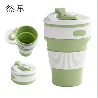 Collapsible Silicone Hot/Cold Cup แก้วน้ำซิลิโคนแบบพับได้ เก็บความร้อน/เย็น 350 ml.