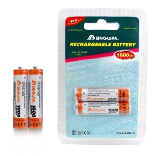 [ลด15% โค้ด PMB0103] ถ่านชาร์จ SINGWAY ขนาดAAA 1.2V แพค4ก้อน(2ก้อน/2แพค)