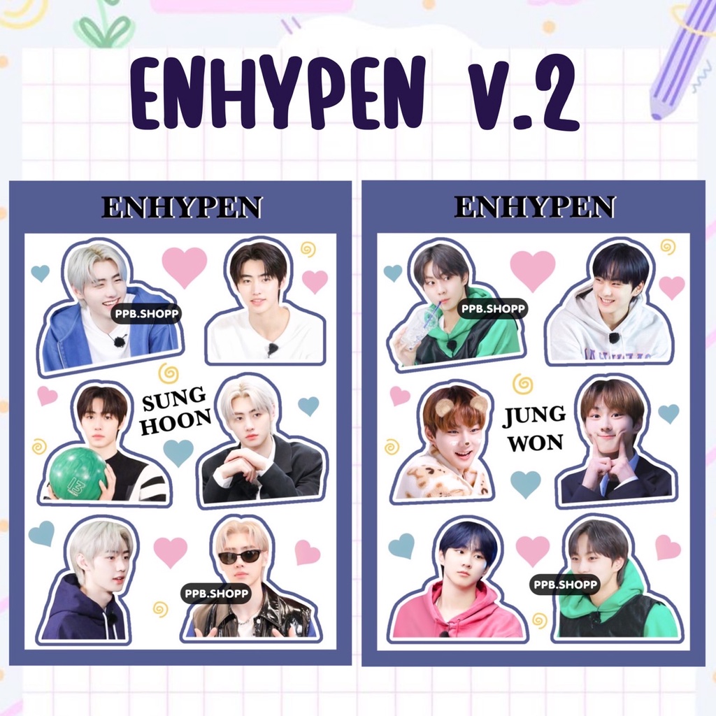 ( จัดส่งใน 2-3 วัน คละได้ ) ENHYPEN V2 สติ๊กเกอร์ไม่ไดคัท อ่านก่อนกดสั่งค่ะ