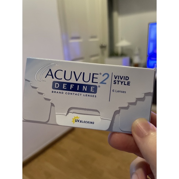 Acuvue 2 Define Vivid Style ค่าสายตา-900 1 คู่ คอนแทคเลนส์ลายสีน้ำตาลสวย ราย 2 สัปดาห์