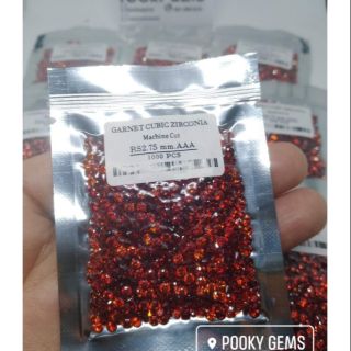 RED GARNET CZ กลม 2.75 มิล/เเพ็ค 500 เม็ด