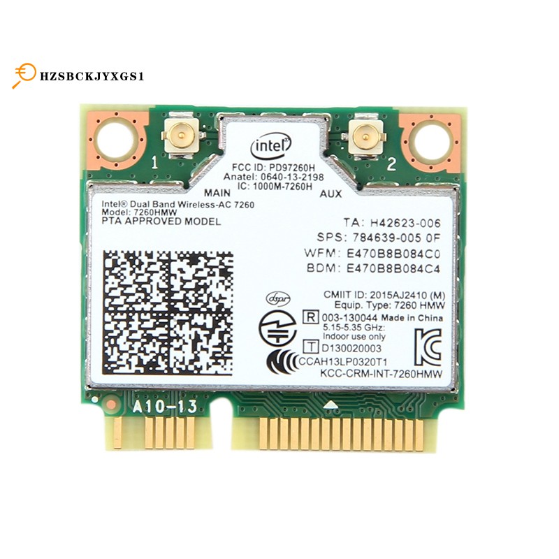 อะแดปเตอร์ไร้สาย AC1200 Dual Band Intel 7260 7260HMW AC MINI PCI-E การ์ด 2.4G/5G
