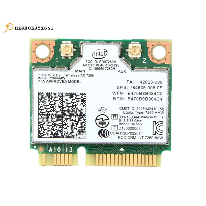 อะแดปเตอร์ไร้สาย AC1200 Dual Band Intel 7260 7260HMW AC MINI PCI-E การ์ด 2.4G/5G