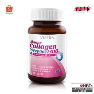 Vistra Marine Collagen TriPeptide 1300 &amp; CoenzymeQ10 วิสทร้า มารีน คอลลาเจน ไตรเปปไทด์ 1300 แอนด์ โคเอ็นไซม์ คิวเท็น