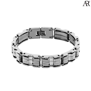 ANGELINO RUFOLO Bracelet ดีไซน์ Wheel Tank Chain สร้อยข้อมือผู้ชาย Stainless Steel 316L(สแตนเลสสตีล)คุณภาพเยี่ยม สีเงิน